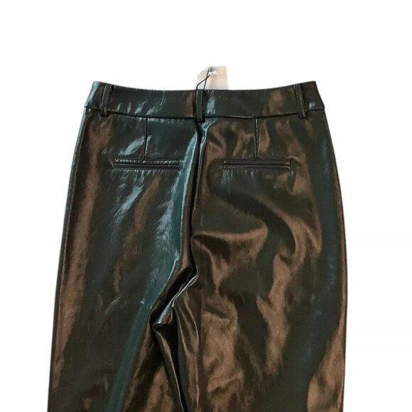 NWT 7 For All Mankind Womens Faux Leather Slim Boot Pant Size Medium Green - Picture 4 of 11